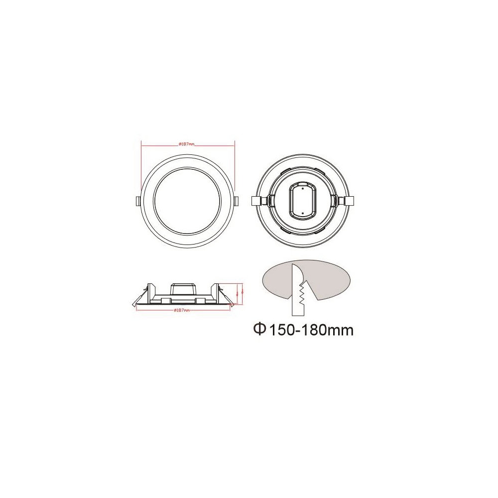Downlight Empotrar 30W Luz neutra Medida
