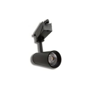 foco negro orientable carril monofásico luz cálida E02 10W