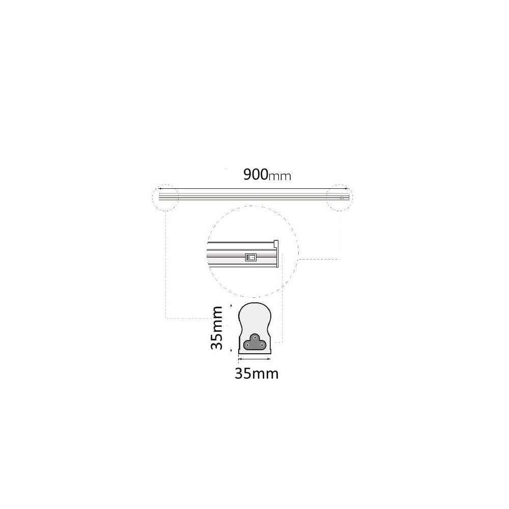 Regleta 90cm Blanco Medida