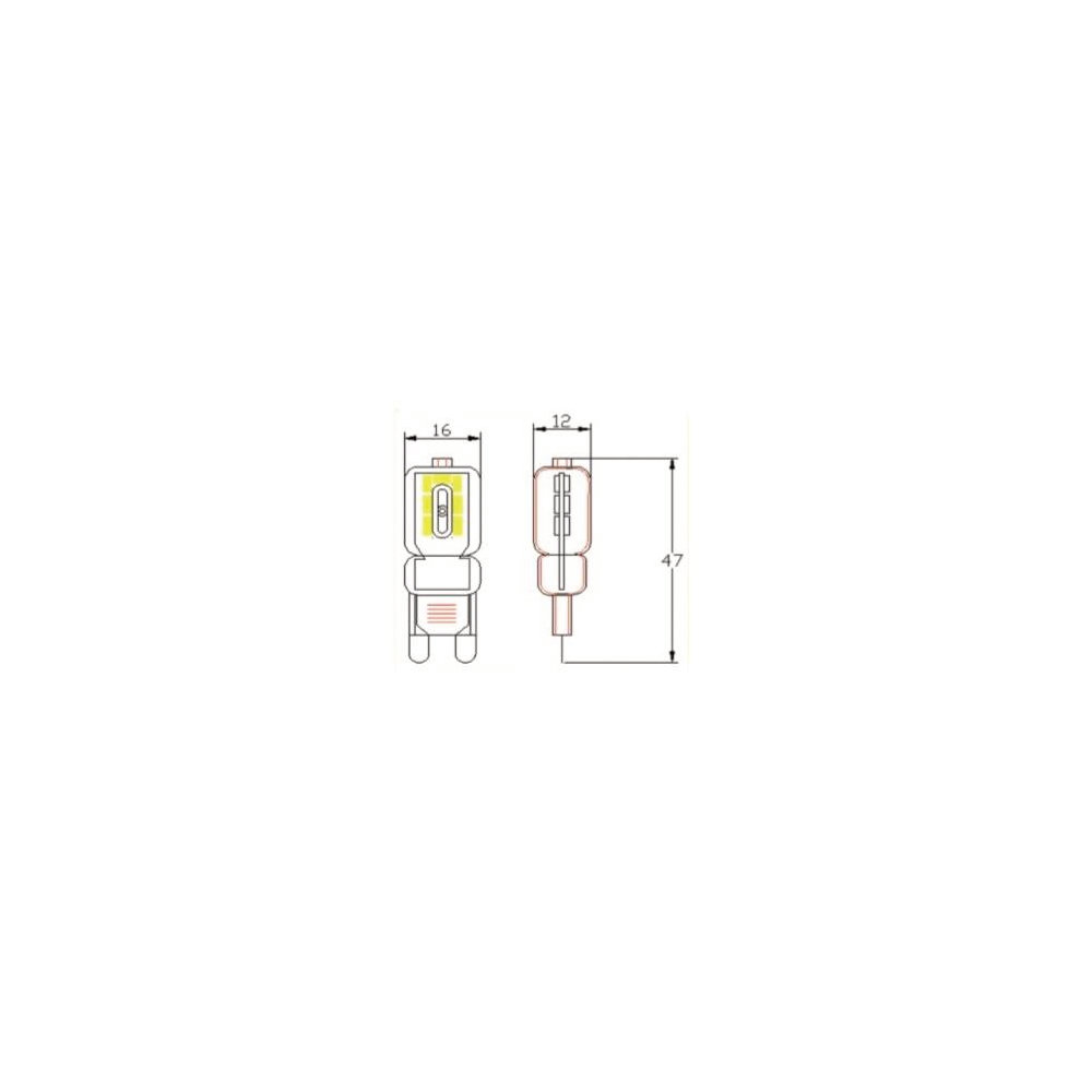 Bombilla G9 2.5W Luz cálida Medida