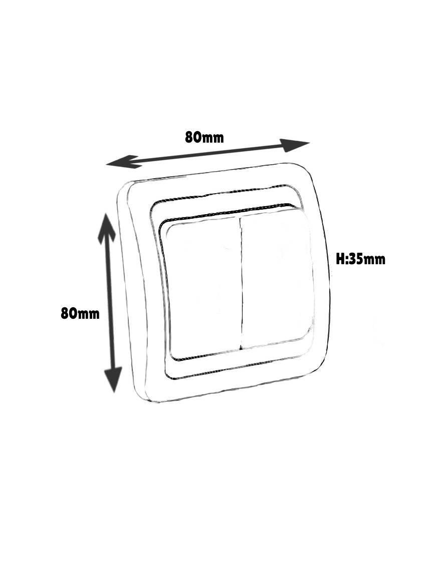 Interruptor Doble Pared Blanco Medida