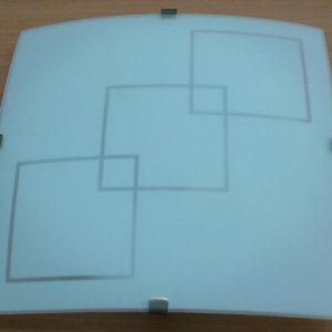 Plafón 6311-2 Cuadrado Cristal Bombilla E27