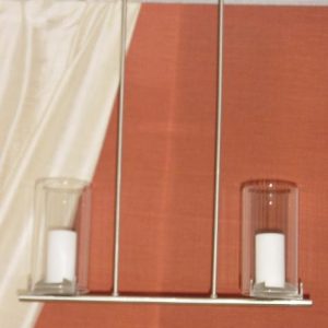 Lámpara Colgante 029-2 Rectangular Blanco Cristal Bombilla G9