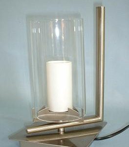 Lámpara de mesa 029-T Cuadrado Blanco Cristal Bombilla G9