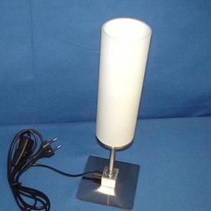 Lámpara de mesa 046-T Cuadrado Blanco Cristal Bombilla E14