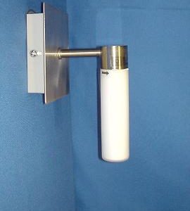 Aplique 081-B6 Cuadrado Blanco Cristal Acabado Inox Bombilla G9