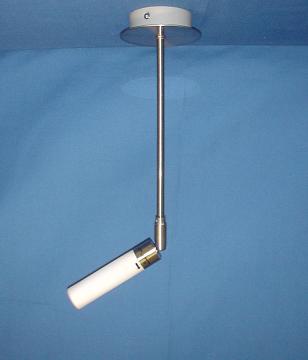 Lámpara Colgante 081-D1 Redondo Blanco Cristal Acabado Inox Bombilla G9