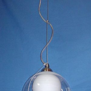 Lámpara Colgante MD01 Redondo Blanco Cristal Bombilla E27