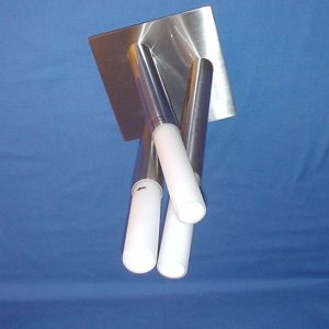 Plafón 2611 Cuadrado Blanco Cristal Acabado Inox Bombilla G9