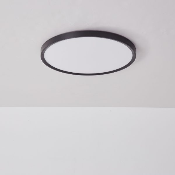 Plafón Slim Redondo 30W CCT Borde Negro